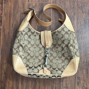 Coach Tan and Brown Hobo Bag